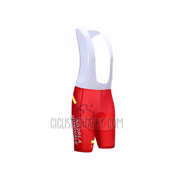 Ag2rla Cycling Jersey Bib Short 2017 Short Sleeve Mondiale White
